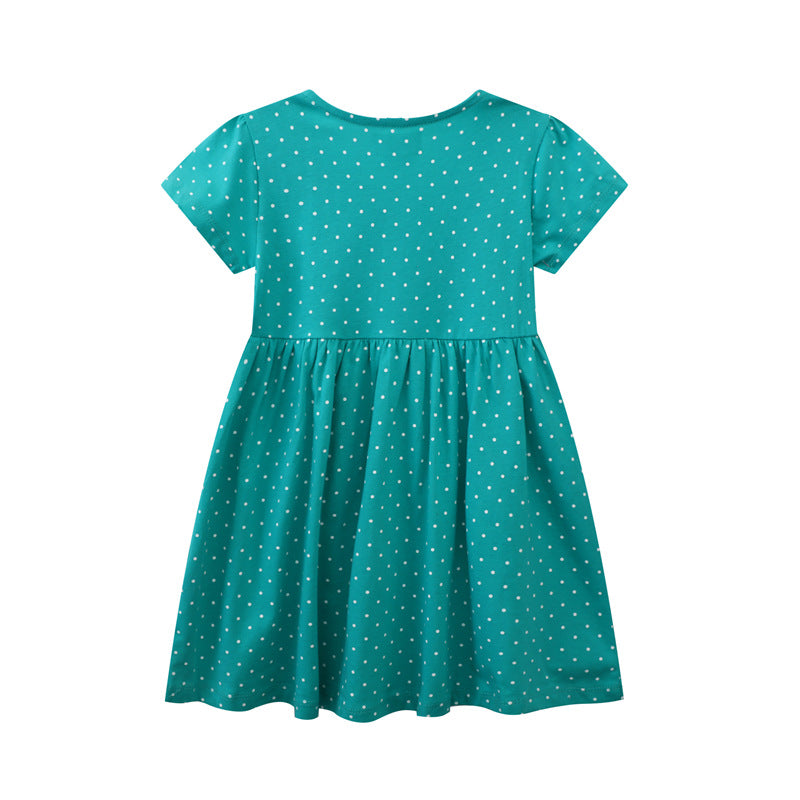 Mädchen Freizeitkleid mit knopfverzierter Brust