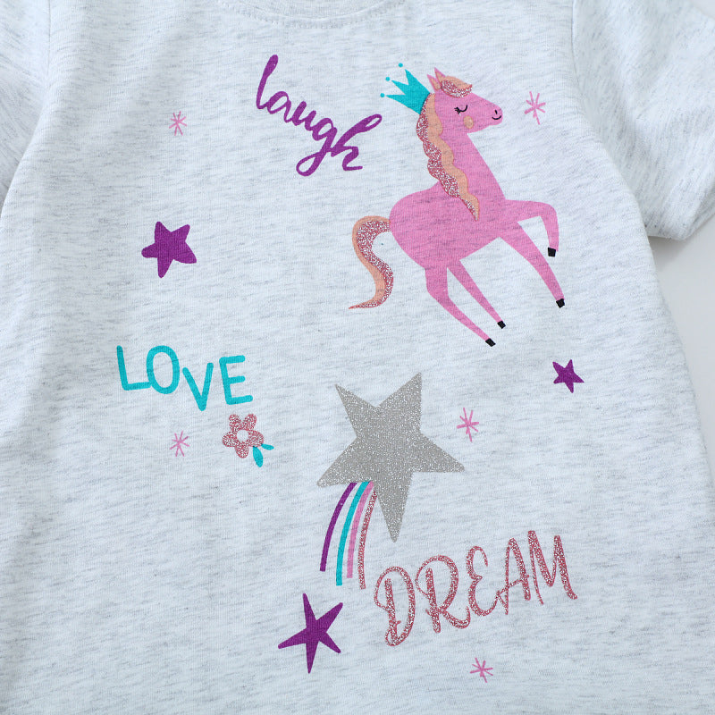 Mädchen T-Shirt mit buntem Einhorn-Design und inspirierendem Schriftzug