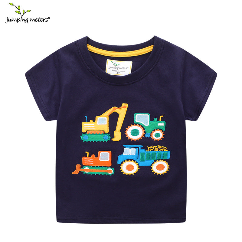 Jungen T-Shirt mit buntem Baustellenfahrzeug-Design