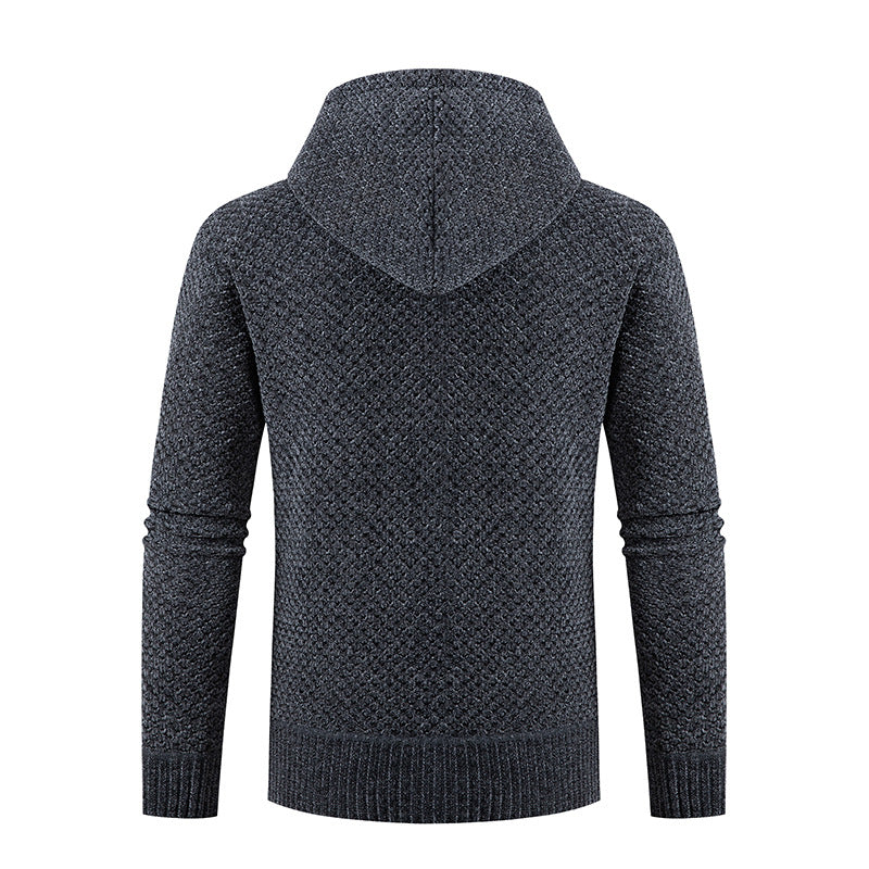 Herren nan gesteppte Kapuzenjacke mit wattierter Front, Strickärmeln und Teddyfutter