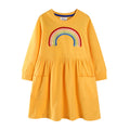 Mädchen Freizeitkleid mit Regenbogen-Stickerei