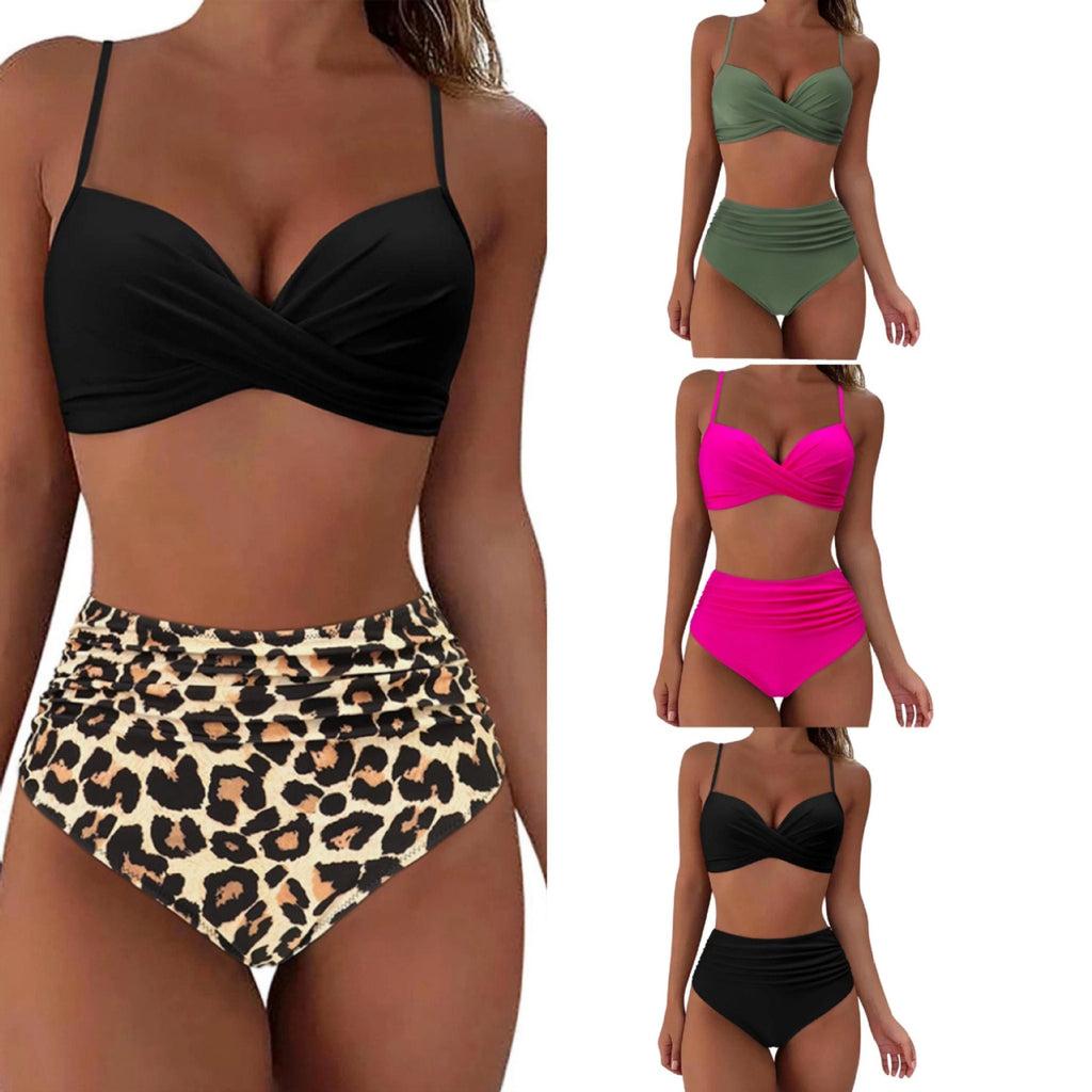 Damen High-Waist Tierdruck-Bikini-Set Selmira