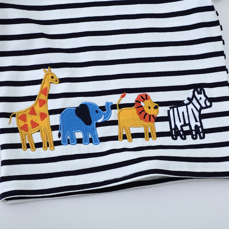 Jungen T-Shirt mit buntem Tiermotiv