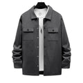 Herren nan Overshirt-Jacke mit Brustklappen, lockerer Passform und durchgehender Knopfleiste