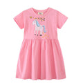 Mädchen Kurzarm Kleid mit bezauberndem Einhorn-Design