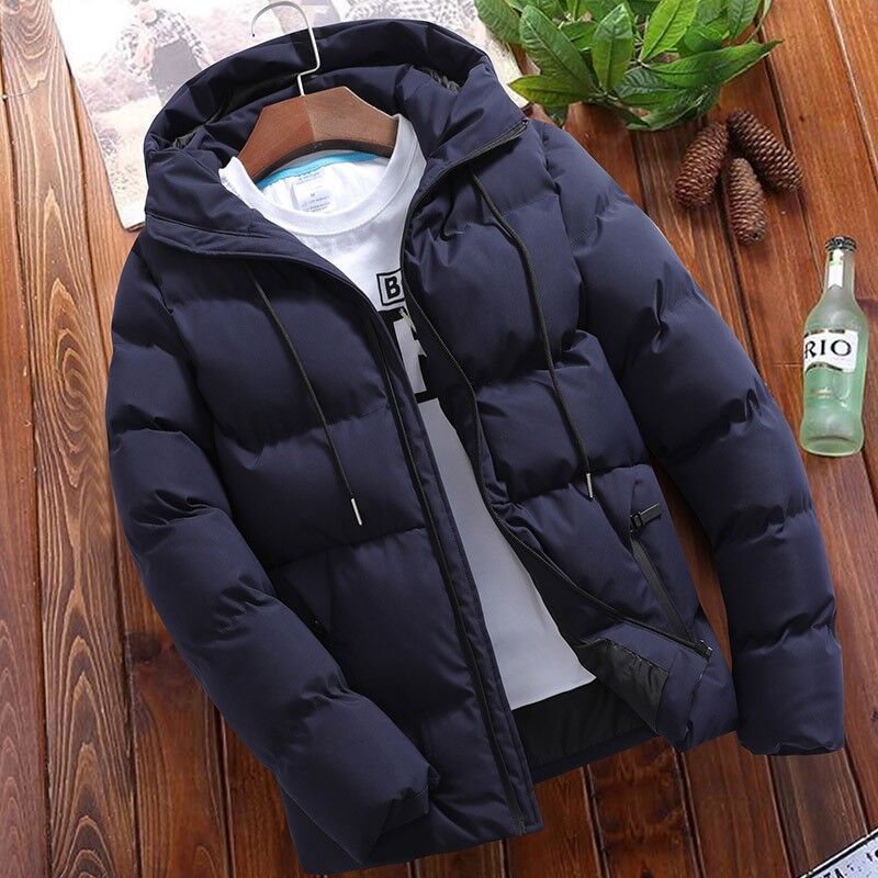 Herren nan gesteppte Thermo-Steppjacke mit Kapuze und winddichter, wasserabweisender Polyesterhülle