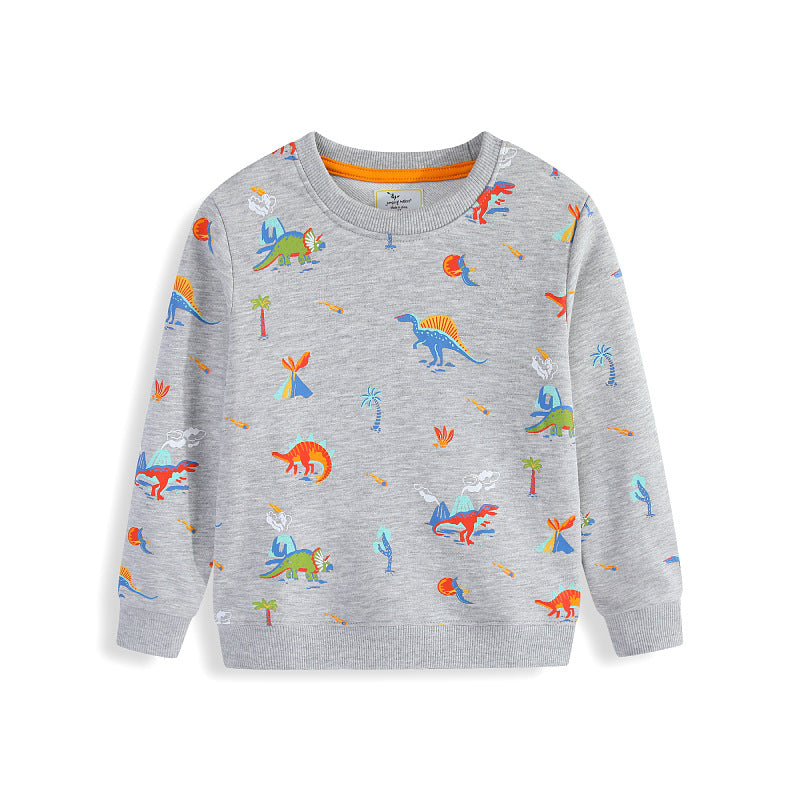 Kinder Sweatshirt mit buntem Dinosaurier-Motiv