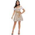 Damen nan traditionelles Dirndlkleid mit Spitzenapplikation und Satinband Schürze