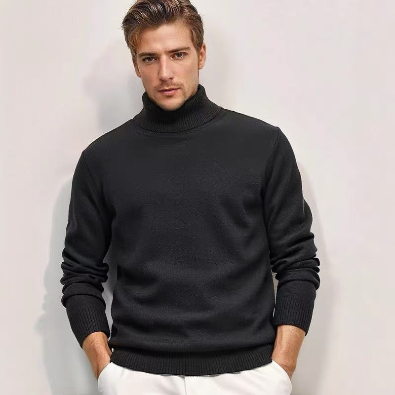 Herren nan feinstrick Rollkragenpullover mit schmaler Silhouette und gerippten Bündchen
