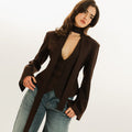 Damen Blazer mit hochgeschlossenem Kragen und voluminösen Ärmeln Selmira