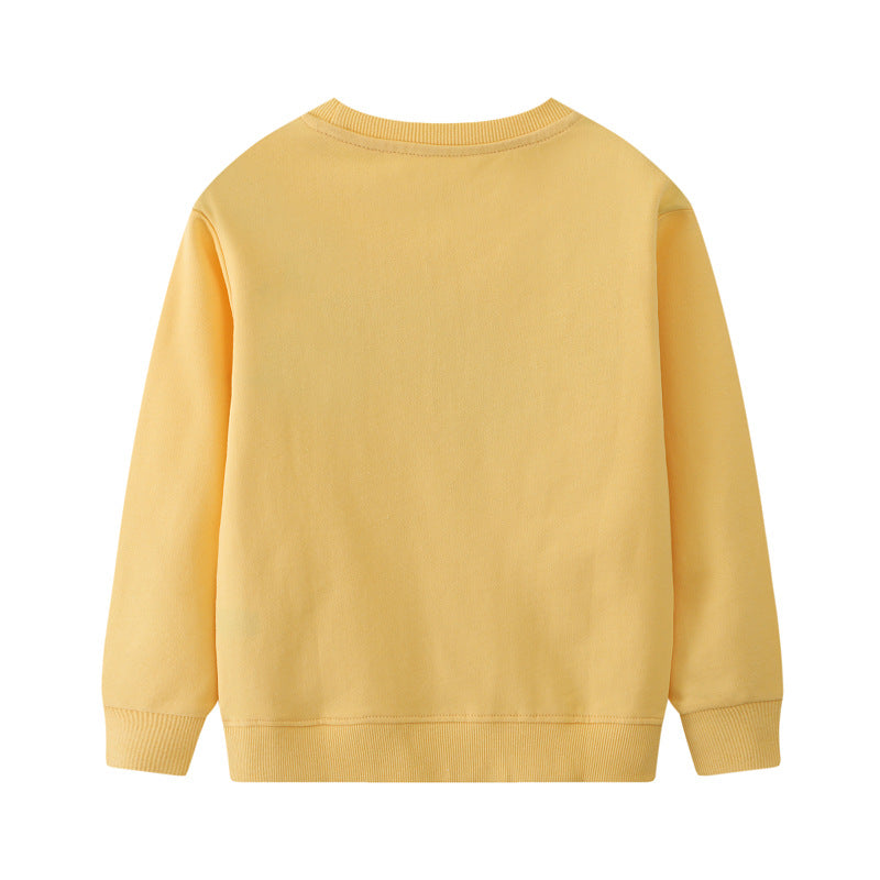 Mädchen Sweatshirt mit buntem Regenbogen und Hasenmotiv