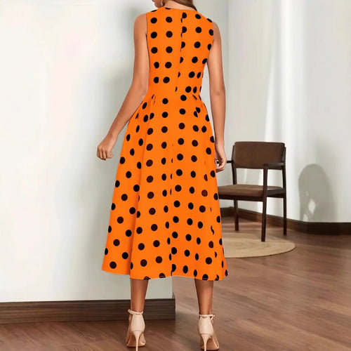 Damen A-Linie Kleid mit Polka-Dots Selmira