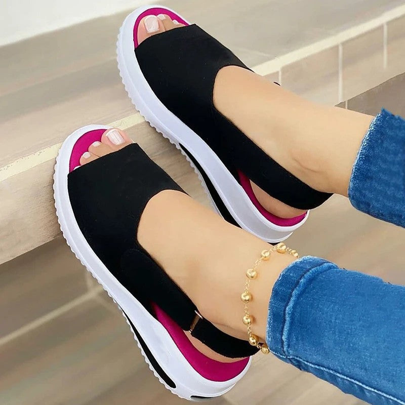 Damen Bunte Sandalen mit elastischer Ferse Selmira