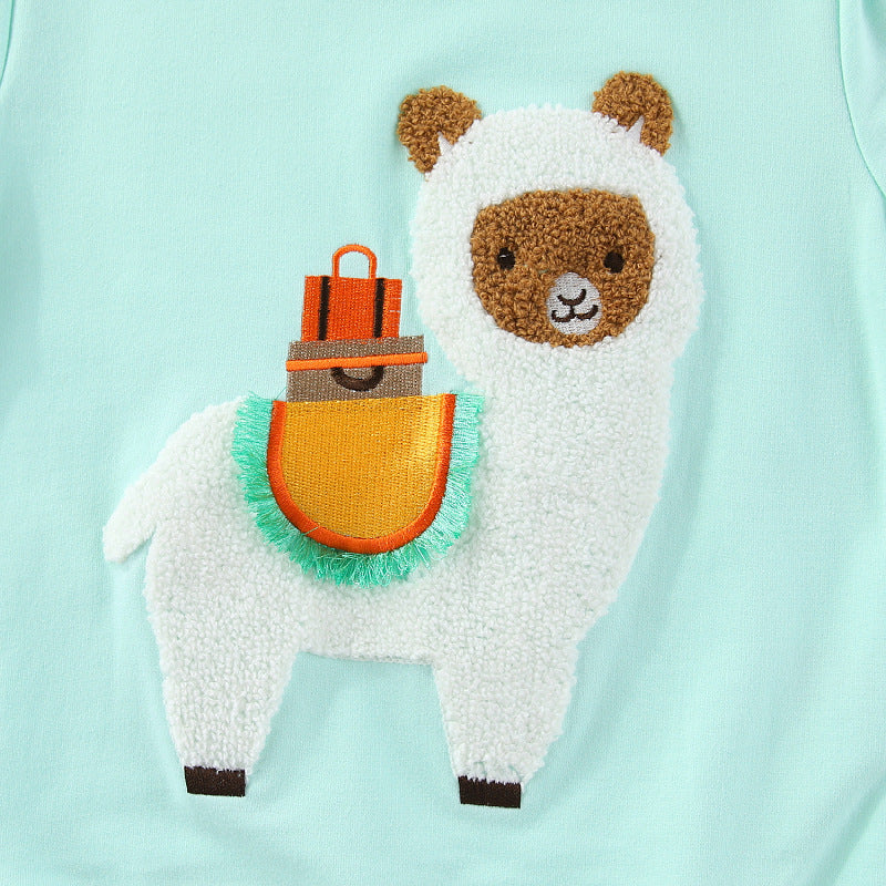Mädchen Sweatshirt mit verspieltem Lama-Motiv