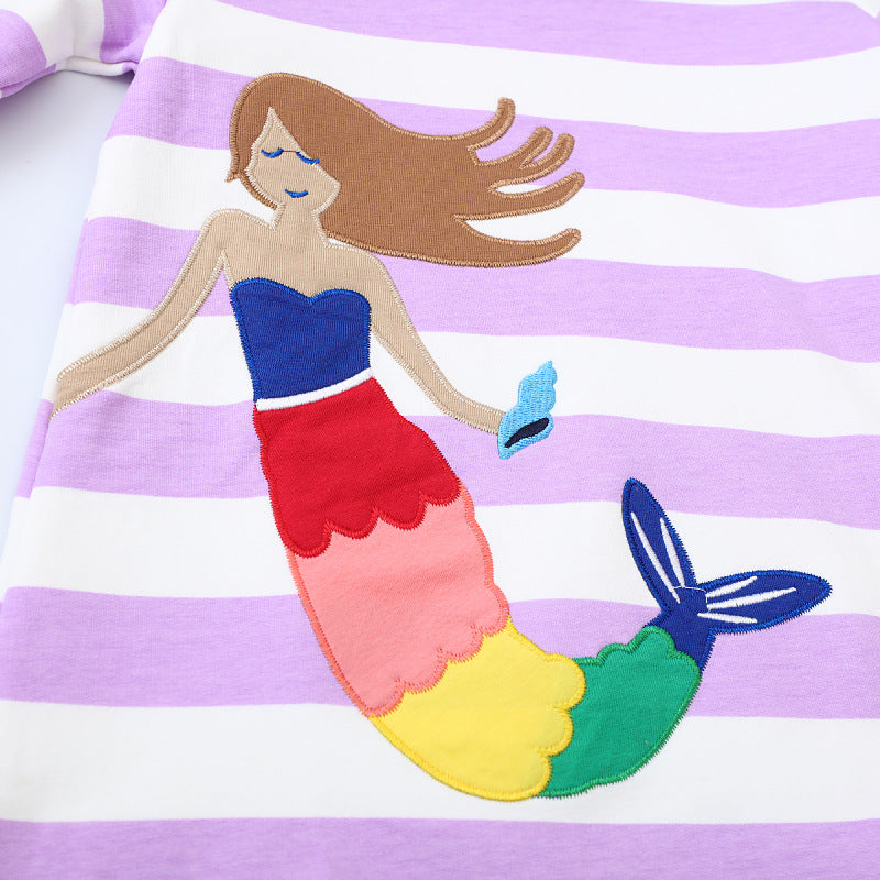 Mädchen Kapuzenkleid mit maritimen Motiv