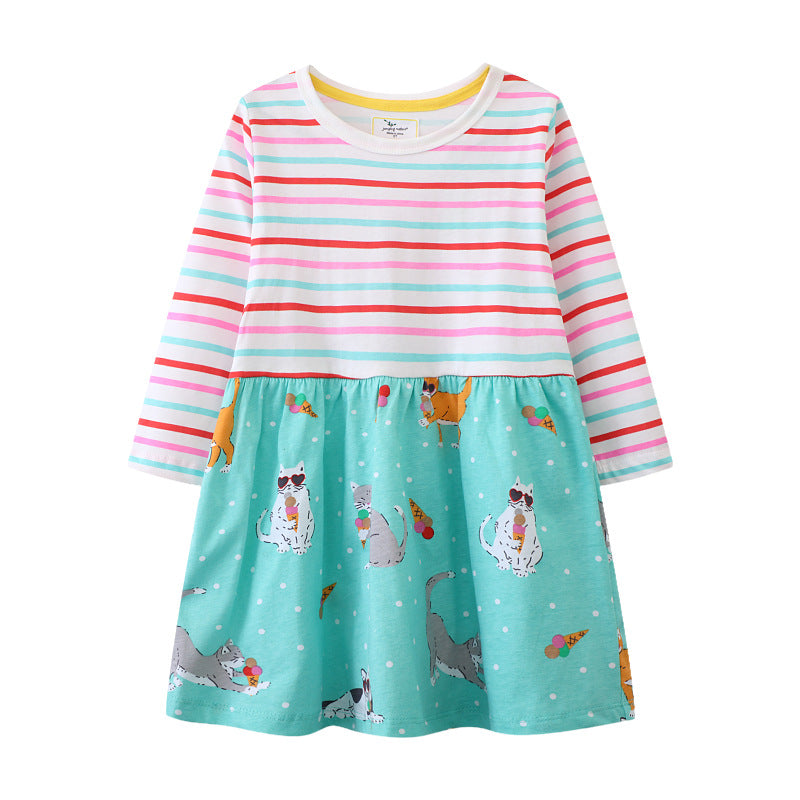 Mädchen Baumwollkleid mit verspieltem Tierdesign