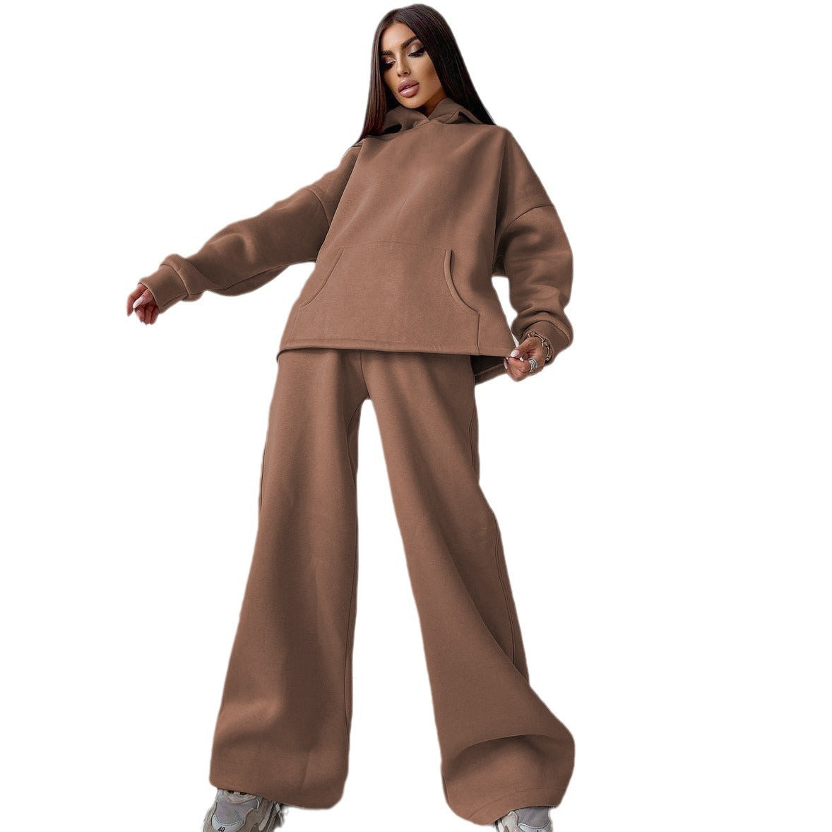 Damen nan weiches Oversize Hoodie mit weitem Schlag Jogginghose Set
