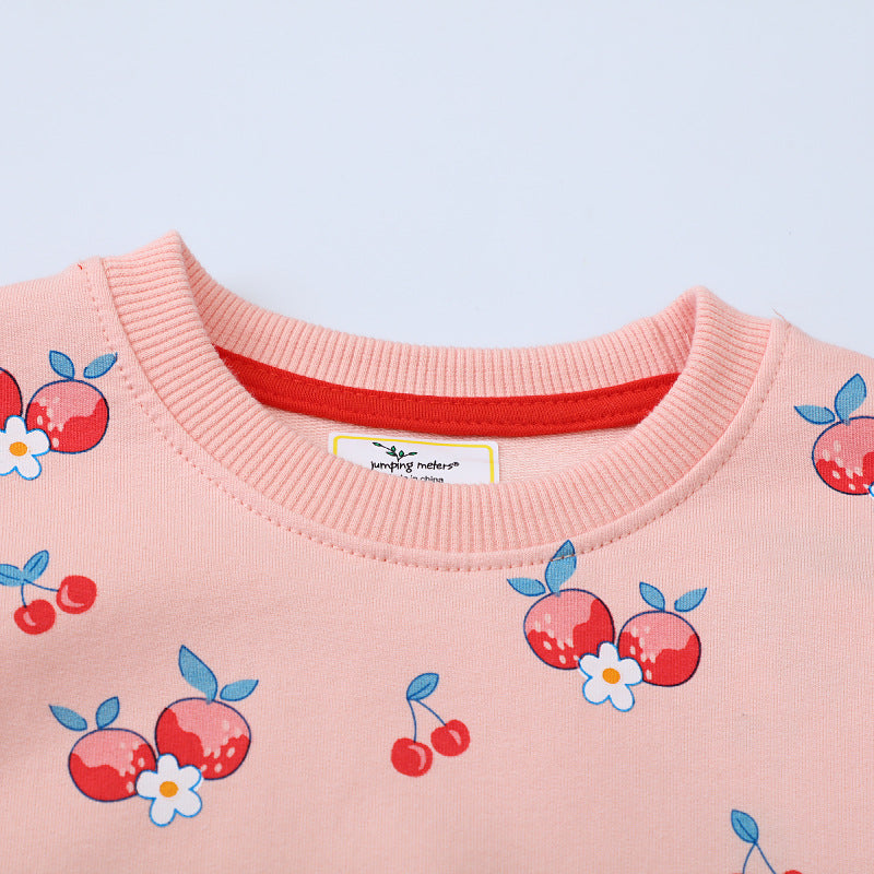 Mädchen Sweatshirt mit fröhlichem Kirsch-Design