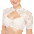 Damen nan Spitzenbolero mit hohem Kragen und kurzen Ärmeln