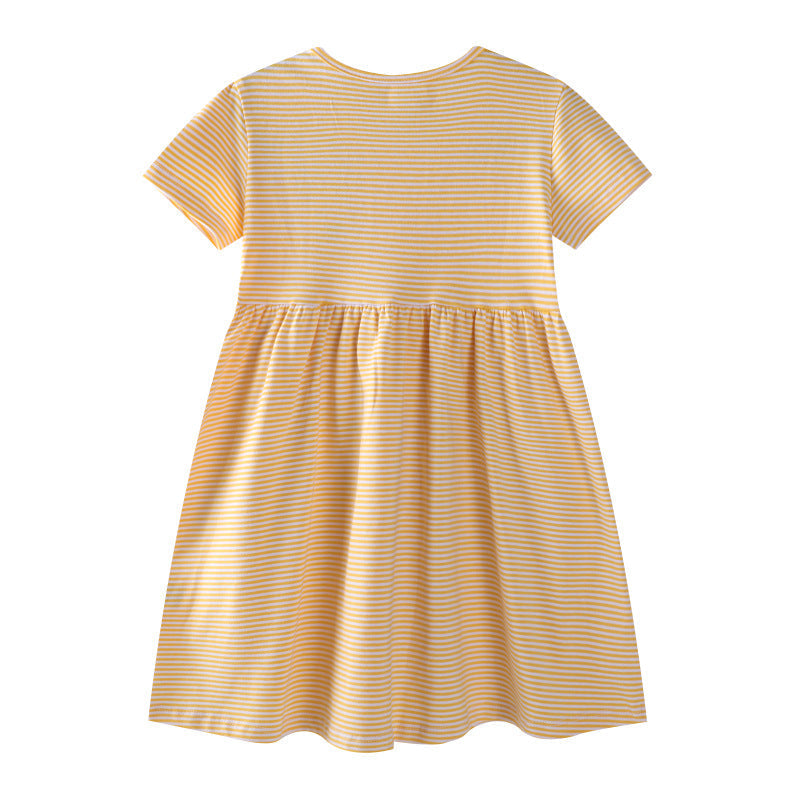 Mädchen Freizeitkleid mit lievollen Entenapplikationen