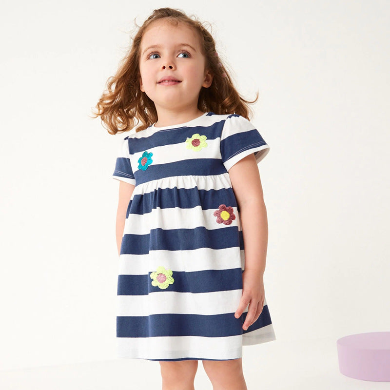 Mädchen Freizeitleichtes gestreiftes Kleid