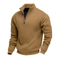 Herren nan halbhoher Reißverschluss-Sweatpullover mit Stehkragen weichem Fleecefutter und elastischen Bündchen