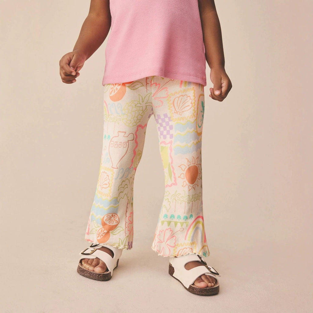 Mädchen Leggings mit buntem Strandmotiv
