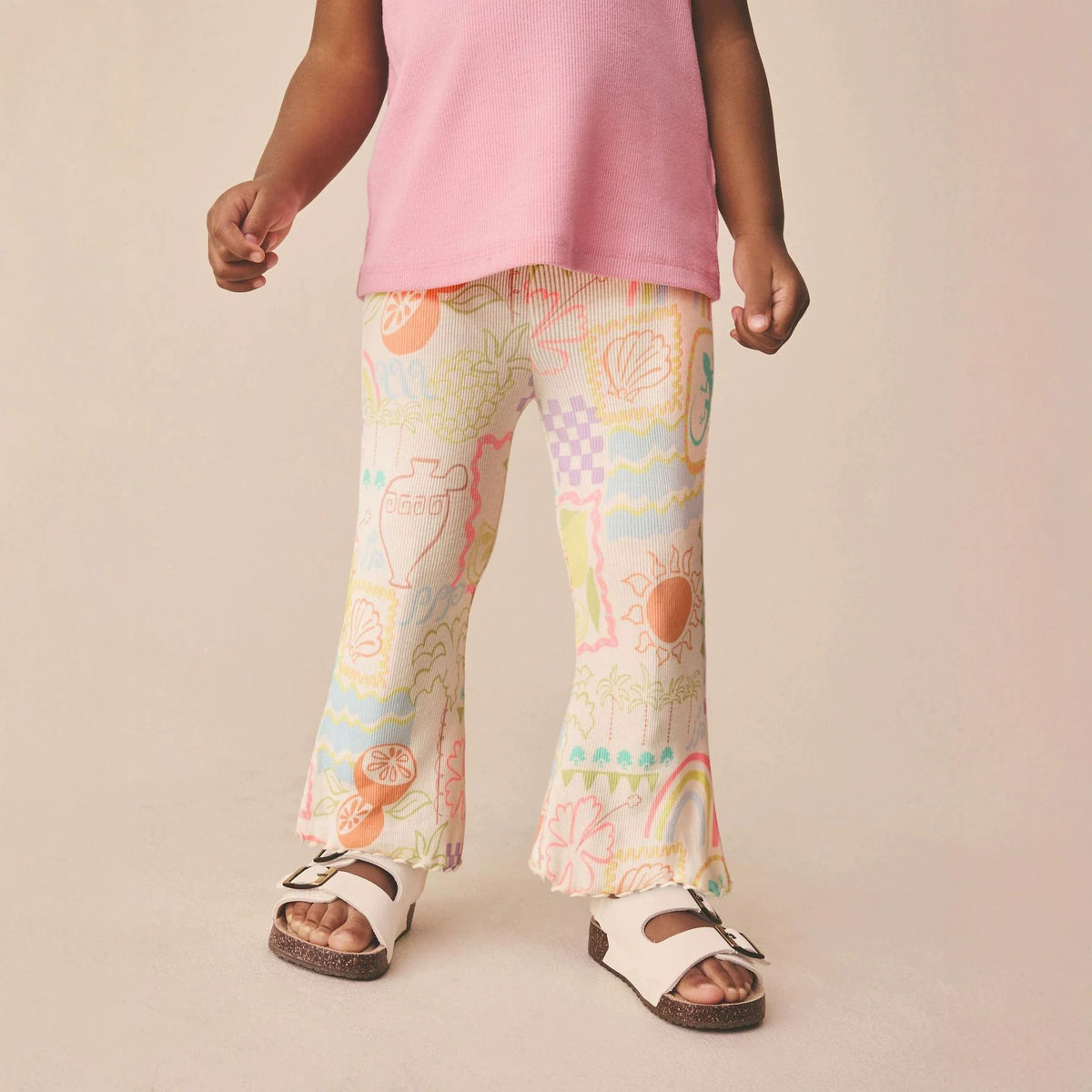 Mädchen Leggings mit buntem Strandmotiv