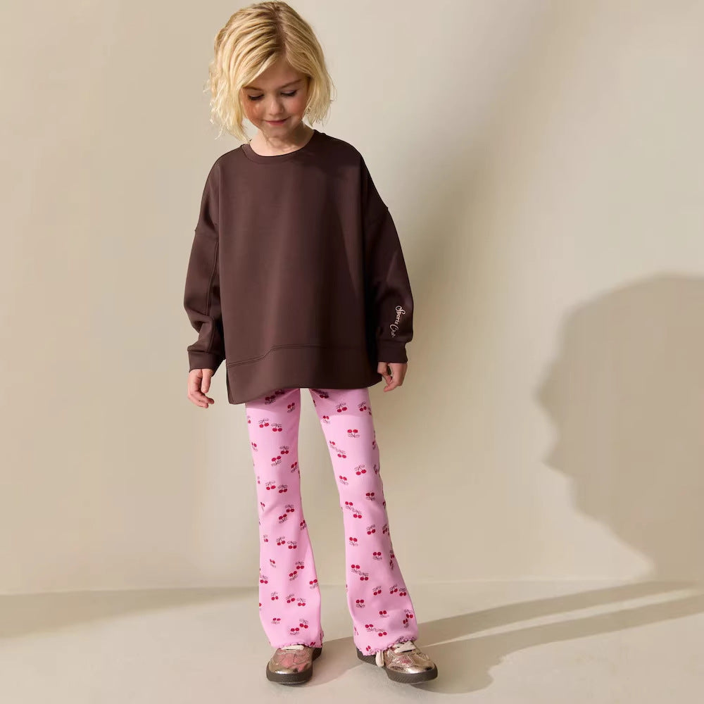 Mädchen Leggings mit fröhlichem Kirschmotiv