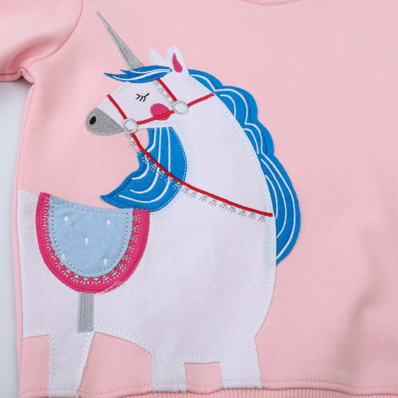 Mädchen Sweatshirt mit niedlicher Einhorn-Applikation