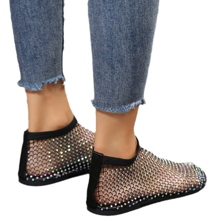 Damen Elegante und funkelnde Netz-Sandalen mit transparentem Design Selmira