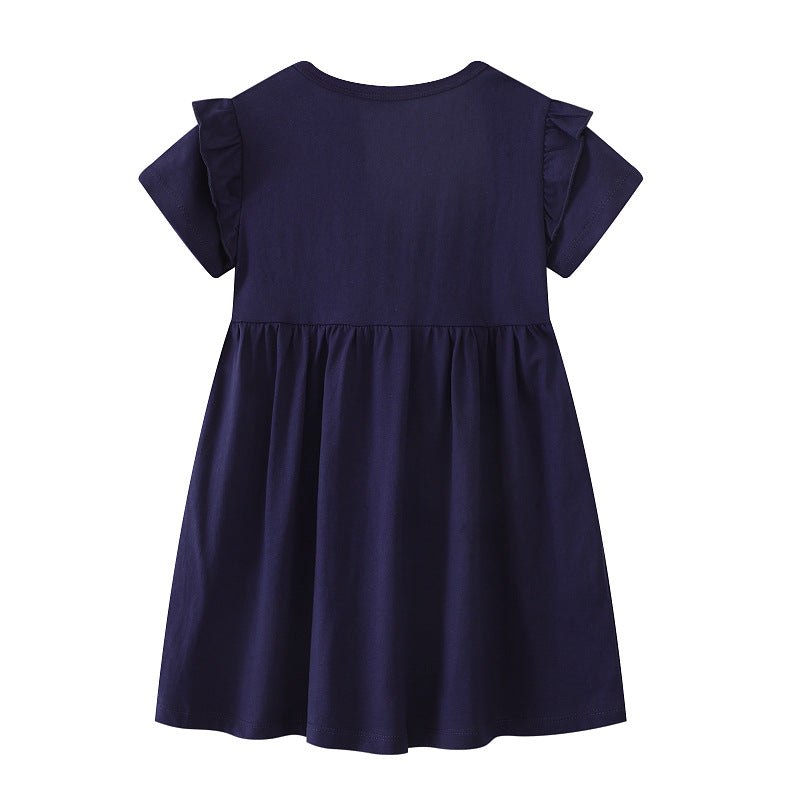 Mädchen T-Shirt Kleid mit glitzerndem Einhornmotiv