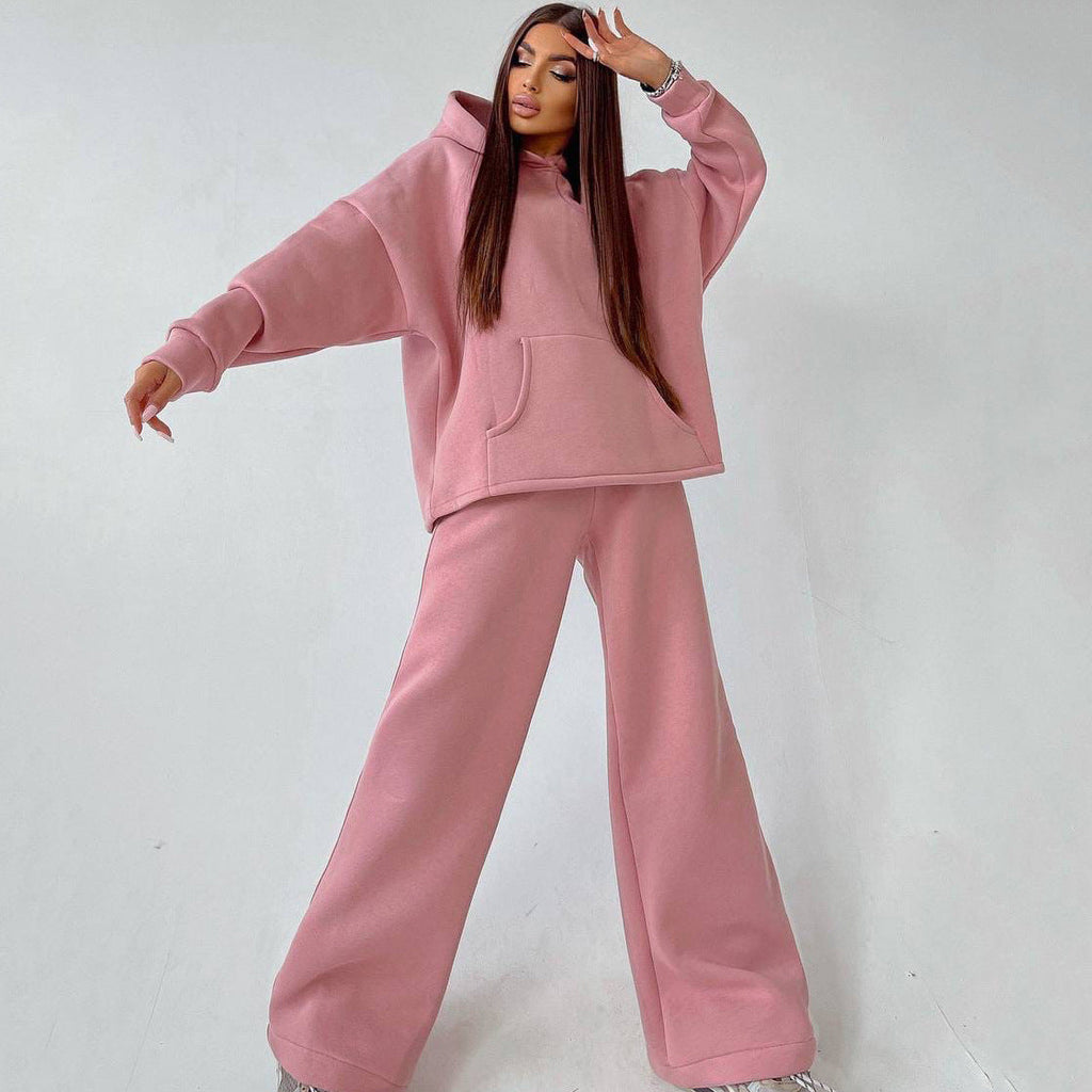 Damen nan weiches Oversize Hoodie mit weitem Schlag Jogginghose Set