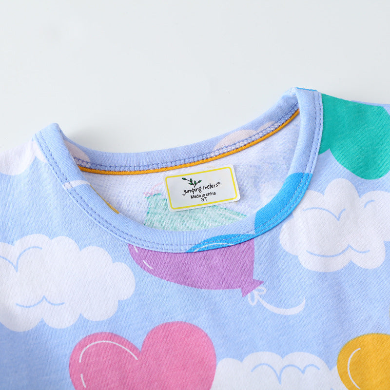 Mädchen Freizeitkleid mit fröhlichem Herz- und Ballonmotiv