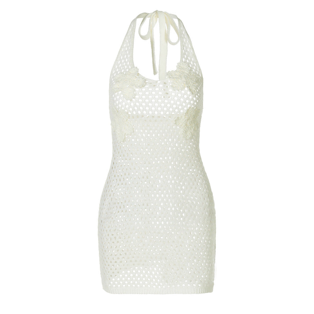 Damen Handgehäkeltes Strandkleid mit floralen Akzenten Selmira