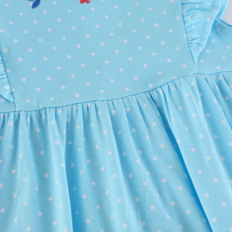 Mädchen Baumwollkleid mit niedlichen Meerjungfrauenapplikationen