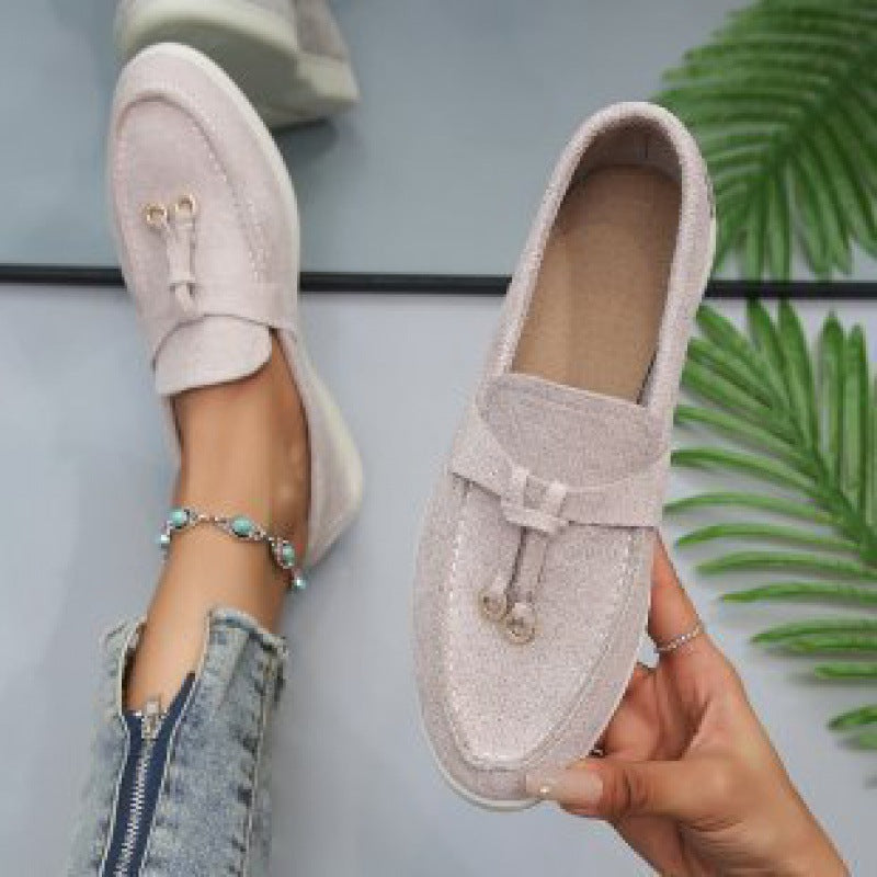Damen nan bequeme Slip-On Loafer mit dekorativem Quastenbesatz und ergonomischer Gummisohle