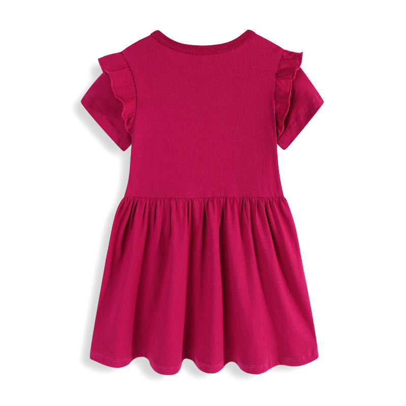 Mädchen Freizeitkleid mit niedlichem Kirsch-Motiv und Rüschen