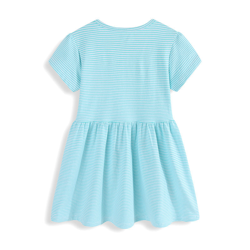 Mädchen Baumwollkleid mit fröhlichem Giraffenmotiv