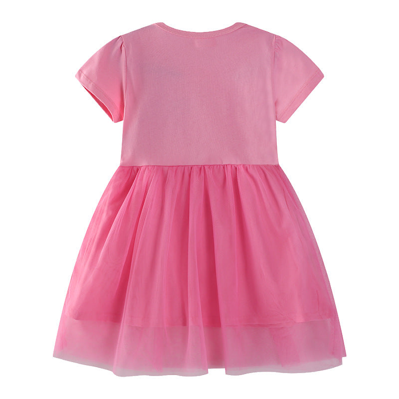Mädchen Tüllkleid mit Einhornapplikation