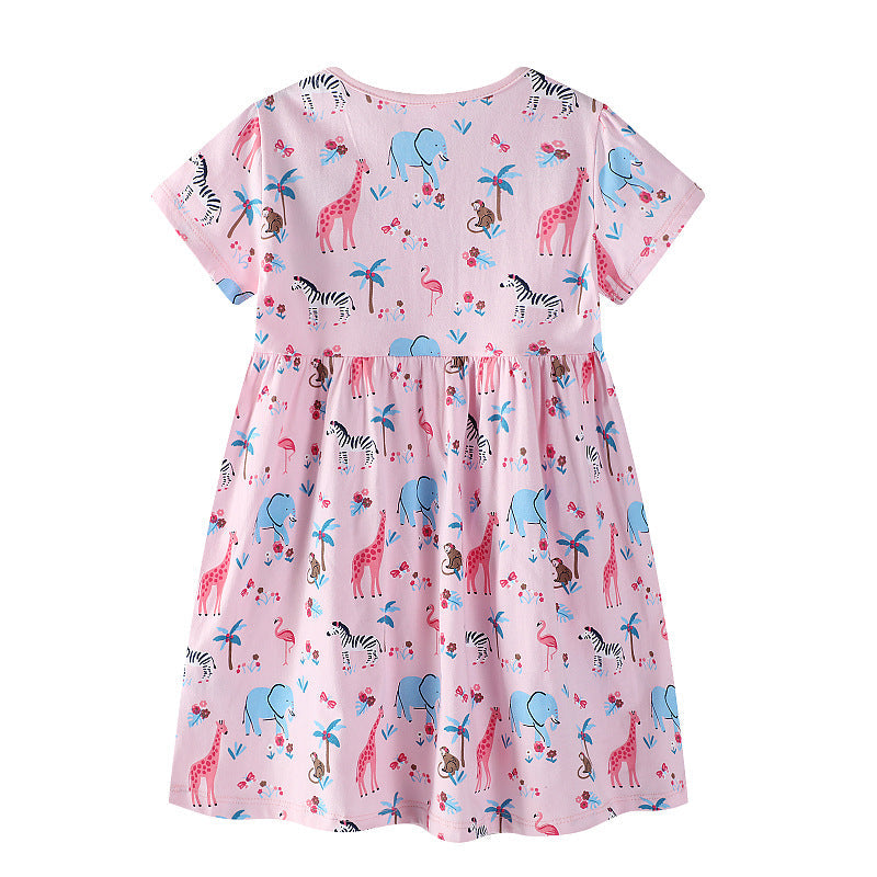 Mädchen Baumwollkleid mit verspieltem Tiermotiv