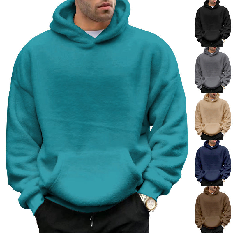 Unisex nan kuscheliger Teddy-Fleece Hoodie mit überlanger Passform und Kängurutasche