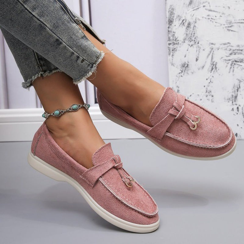 Damen nan bequeme Slip-On Loafer mit dekorativem Quastenbesatz und ergonomischer Gummisohle