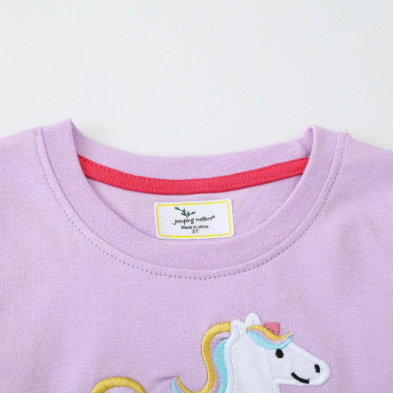 Mädchen Tüllkleid mit feiner Einhorn-Stickerei