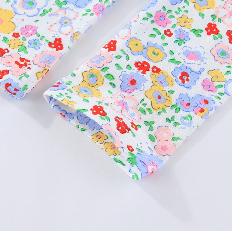 Mädchen Leggings mit buntem Blumendruck