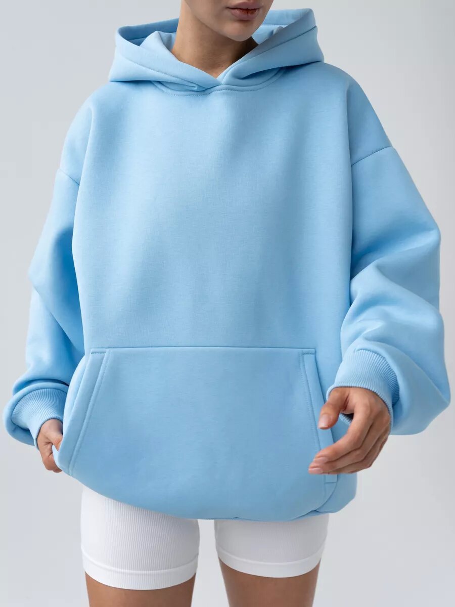 Damen nan oversized Kapuzenpullover mit Kängurutasche und dropped-shoulder Schnitt