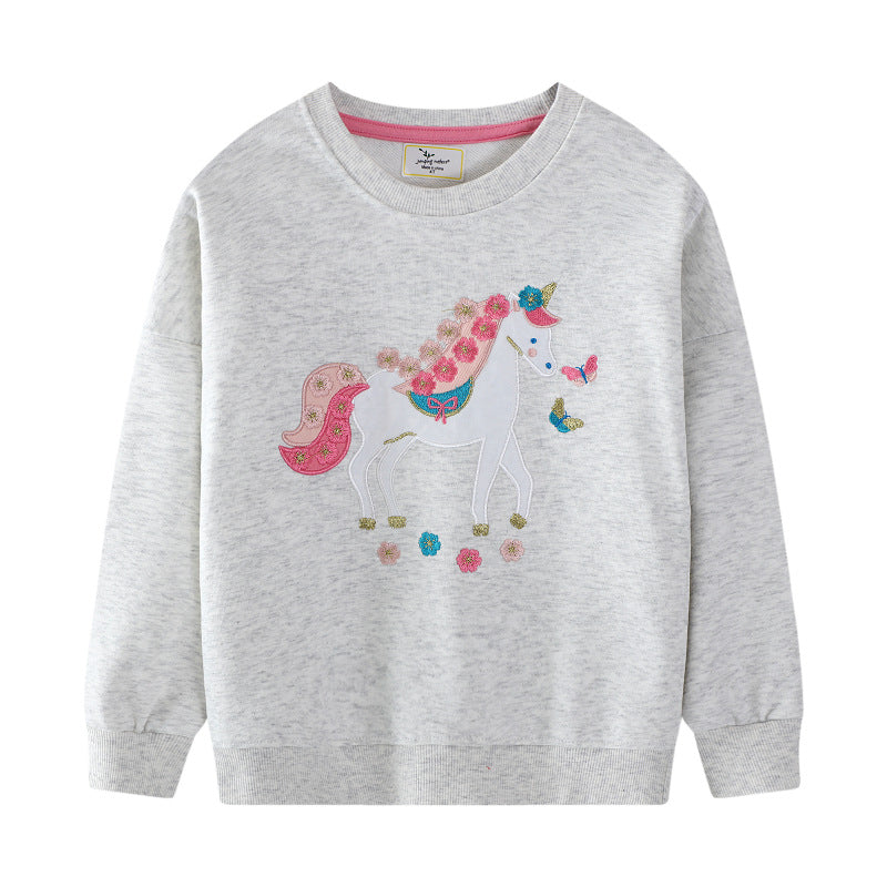 Mädchen Sweatshirt mit zauberhaftem Einhornmotiv