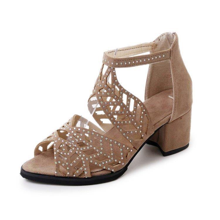 Damen Glamouröse Strass-Sandalen mit Blockabsatz Selmira