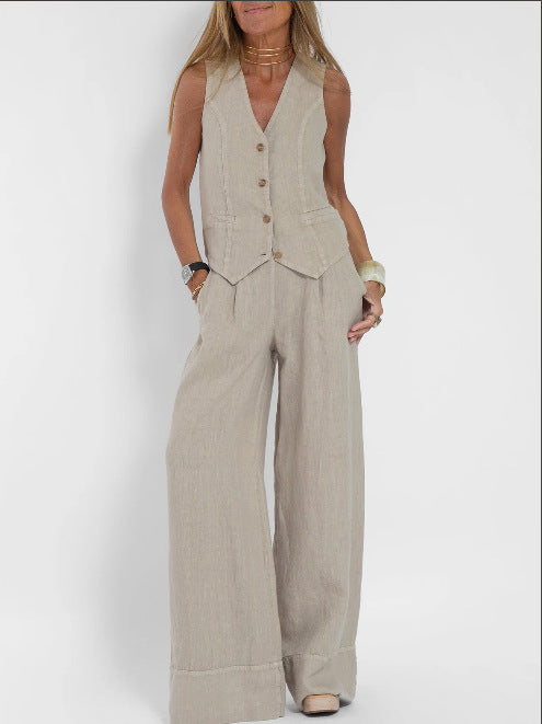 Damen Anzug mit weit geschnittenen Hosen und eleganter Weste Selmira