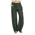 Damen nan weite Leinenhose mit Tunnelzug, hoher Bund und praktischen Seitentaschen